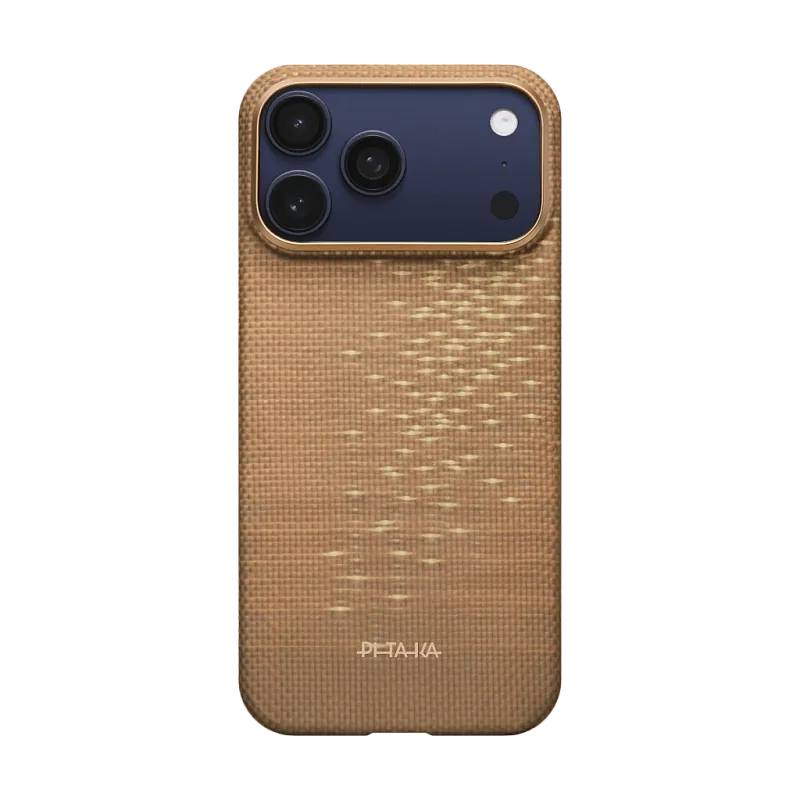Чехол PITAKA Ultra-Slim Case для iPhone 17 Pro, золотое сияние (Golden Glint)