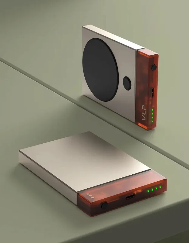 Внешний аккумулятор VLP NEO MagSafe, Qi2, 5000 mAh, 3A, USB-C, янтарно-серый