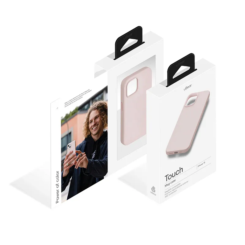 Чехол защитный uBear Touch Mag Case для  iPhone 15, MagSafe совместимый, силикон, софт-тач