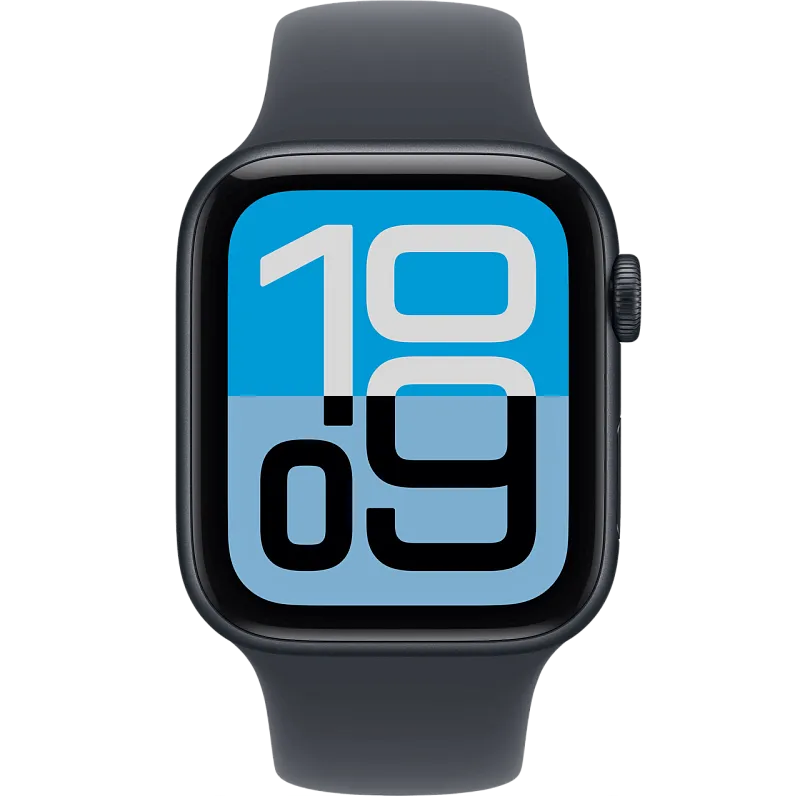 Apple Watch SE 3, 40 мм, корпус из алюминия цвета «тёмная ночь», спортивный ремешок цвета «тёмная ночь»