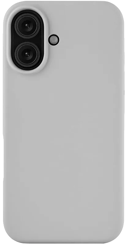 Чехол защитный uBear Touch Mag Case для iPhone 16, MagSafe совместимый, силикон, софт-тач, светло-серый