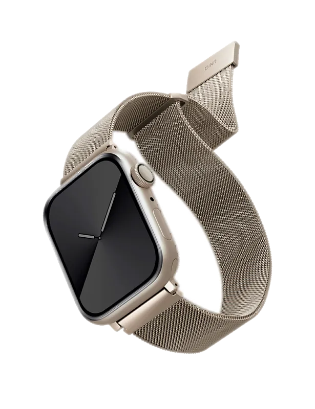 Ремешок Uniq для Apple Watch 45/44/42 mm Dante Strap Mesh Steel Starlight