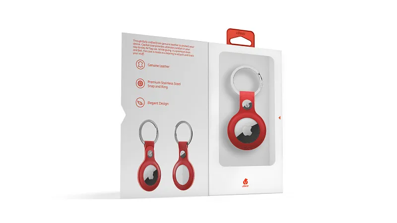 uBear Capital Case for AirTag натуральная кожа, красный