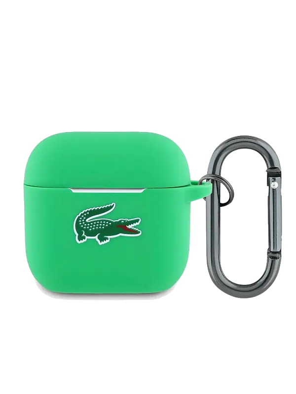 Чехол Lacoste для AirPods 4 Liquid silicone Croc Logo Green, зеленый