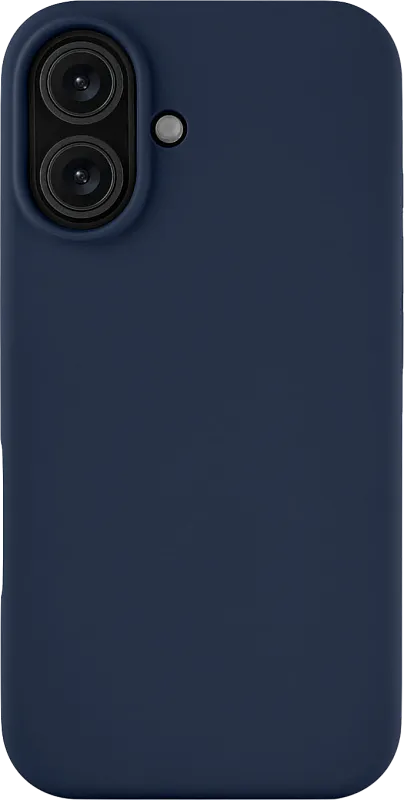 Чехол защитный uBear Touch Mag Case для iPhone 16, MagSafe совместимый, силикон, софт-тач, темно-синий