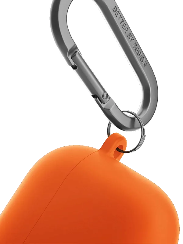 Чехол Uniq для Airpods 4 NEXO Liquid silicone +carabin +Sports ear hooks Volt Orange
