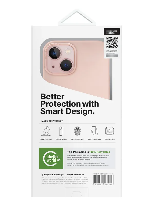 Чехол Uniq для iPhone 15 LINO Pink (Magsafe)