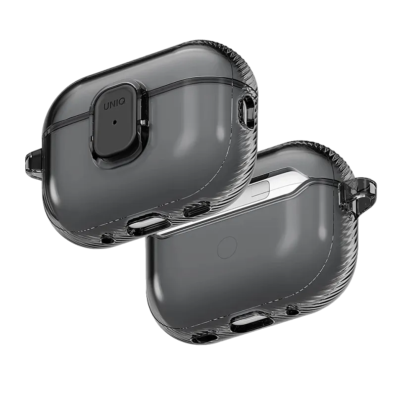 Чехол UNIQ для AirPods Pro 3 Glase PRO TPU Lock Case, дымчатый