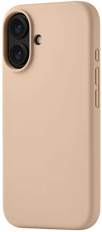 Чехол защитный uBear Touch Mag Case для iPhone 16, MagSafe совместимый, силикон, софт-тач, латте