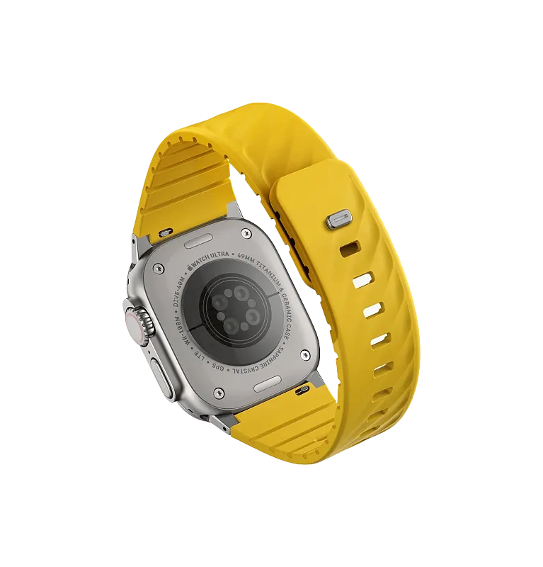 Ремешок Uniq для Apple Watch 49-40 мм FLUO Silicone Rubber Golden Yellow, «золотисто-жёлтый»