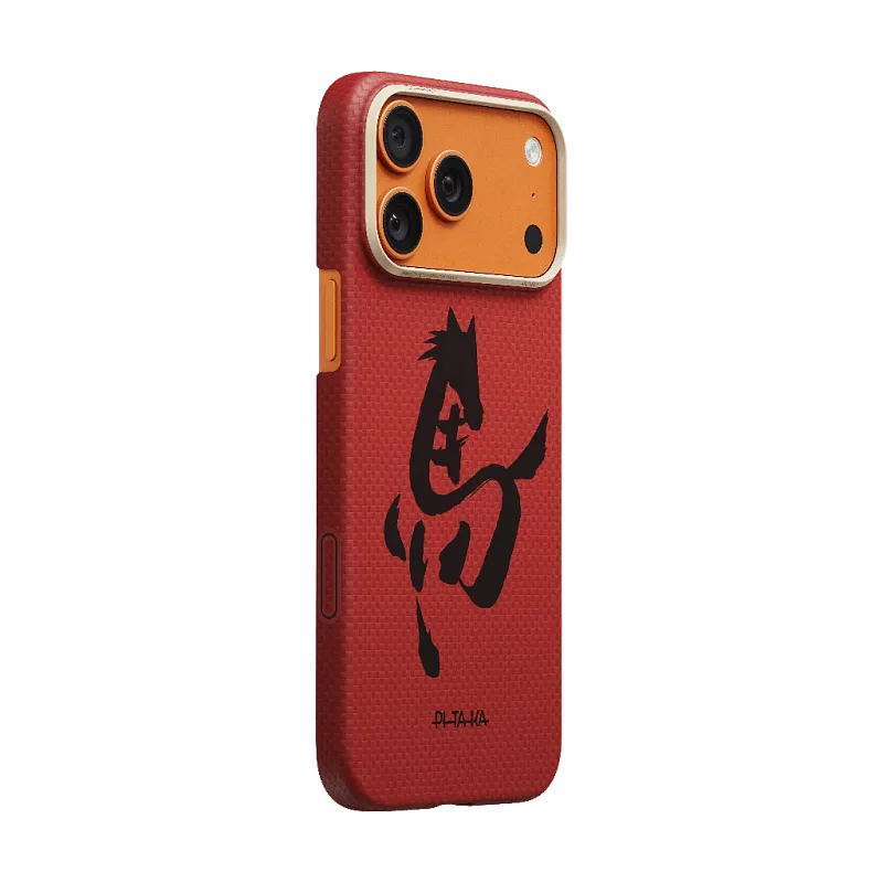 Чехол PITAKA Ultra-Slim Case для iPhone 17 Pro Max Ink Horse, красный