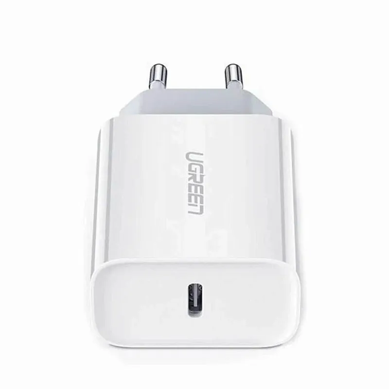 Зарядное устройство UGREEN CD137 Fast Charging Power Adapter With PD 20W EU, белый