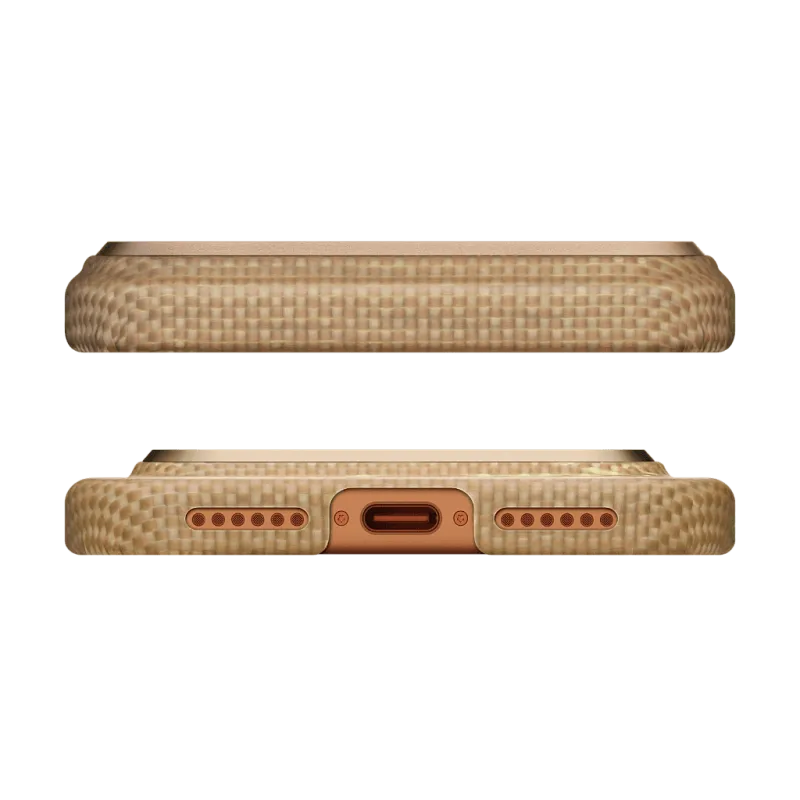 Чехол PITAKA Ultra-Slim Case для iPhone 17 Pro, золотое сияние (Golden Glint)