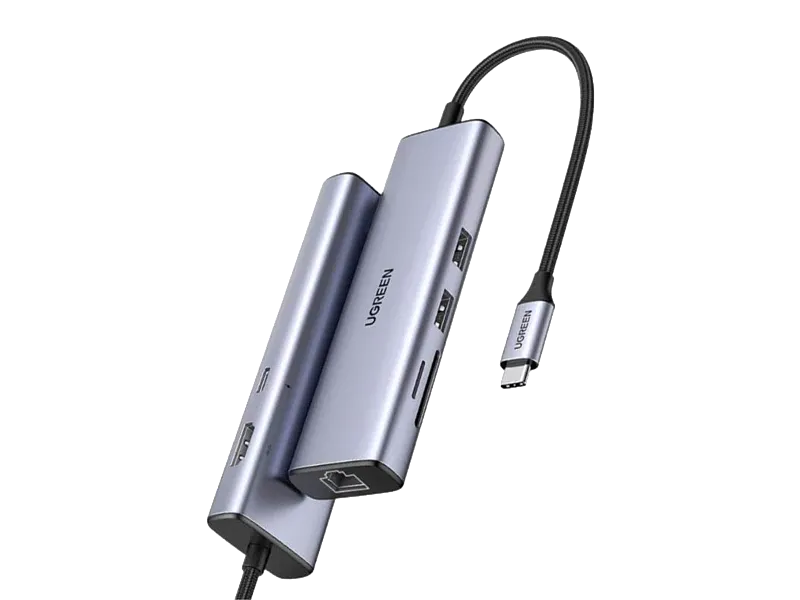 USB‑C хаб UGREEN CM511 7‑в‑1 с HDMI 4K 60 Гц, серый