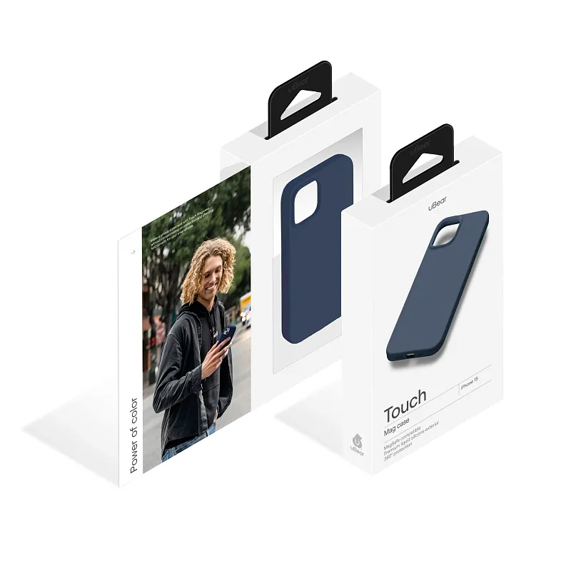 Чехол защитный uBear Touch Mag Case для  iPhone 15, MagSafe совместимый, силикон, софт-тач