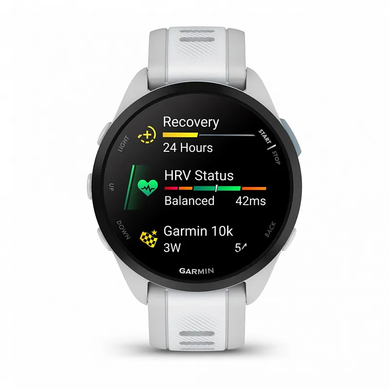 Смарт-часы Garmin FORERUNNER® 165 белые, серый ремешок 43мм
