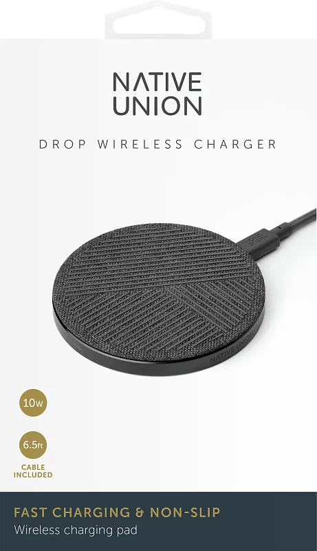 Беспроводное зарядное устройство Native Union Drop Charge Pad, 10 Вт, Серый