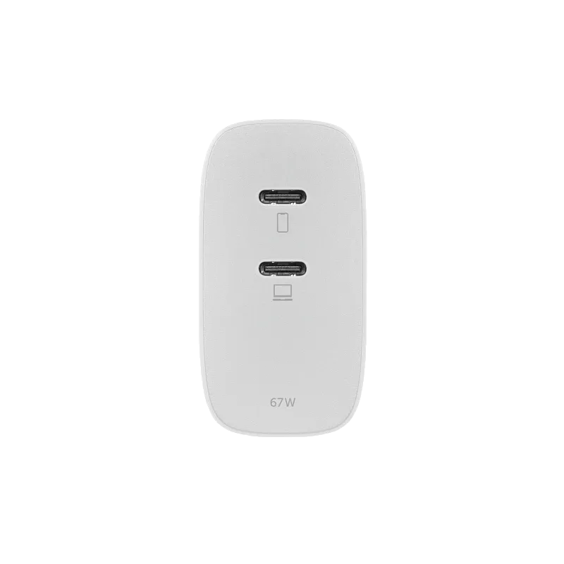 Сетевое зарядное устройство Native Union Fast GaN Charger 2 USB-C, PD, 67 Вт, белый