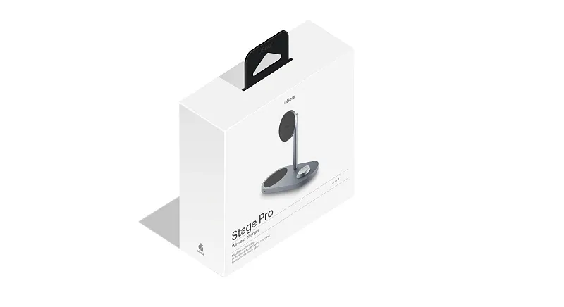 Беспроводное зарядное устройство uBear Stage Pro, 3-в-1, MagSafe совместимое, цвет серый космос
