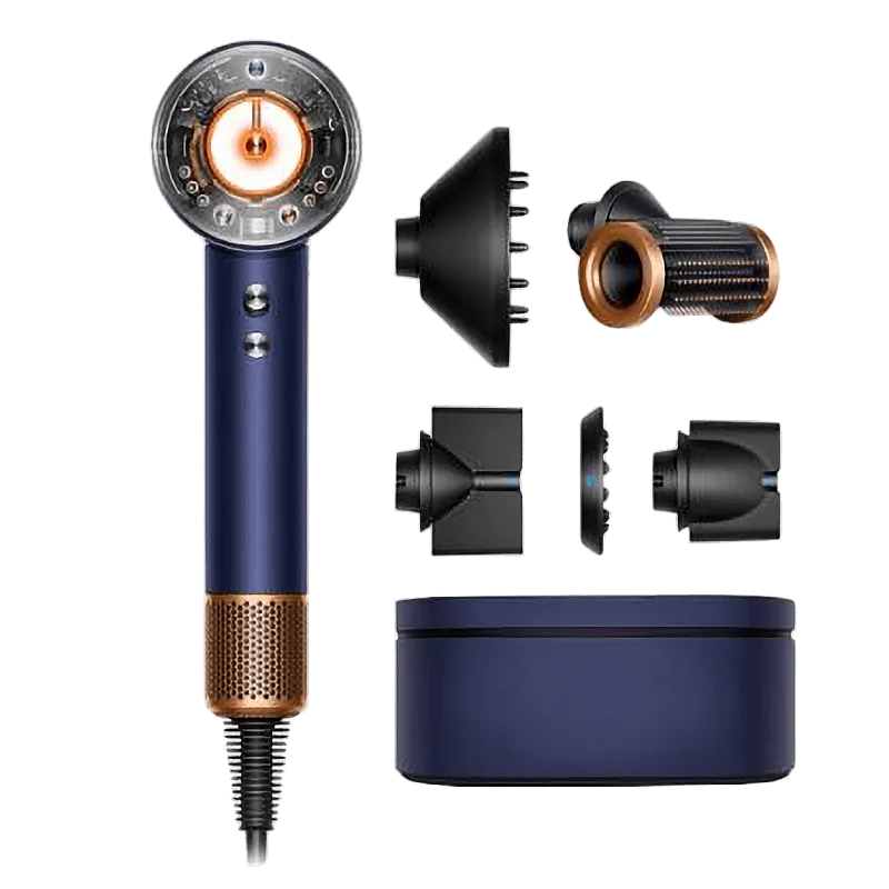 Фен Dyson Supersonic Nural HD16 для прямых волос (Straight+Wavy) Синий/Медь (Prussian Blue/Rich Cooper) с кейсом