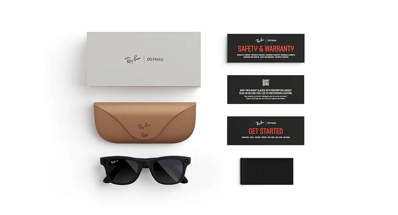 Умные очки Ray-Ban Meta Wayfarer (Gen 2), матовый чёрный (Matte Black), линзы «графитовый градиент» (Gradient Graphite), размер L (Large)