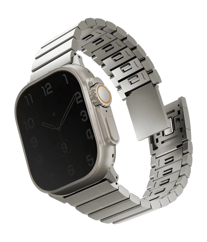 Ремешок Uniq для Apple Watch 49/45/44/42 mm Strova MAG Strap Link Steel Silver