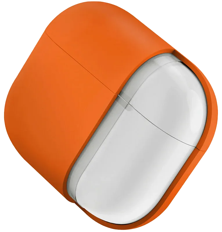 Чехол Uniq для Airpods 4 NEXO Liquid silicone +carabin +Sports ear hooks Volt Orange
