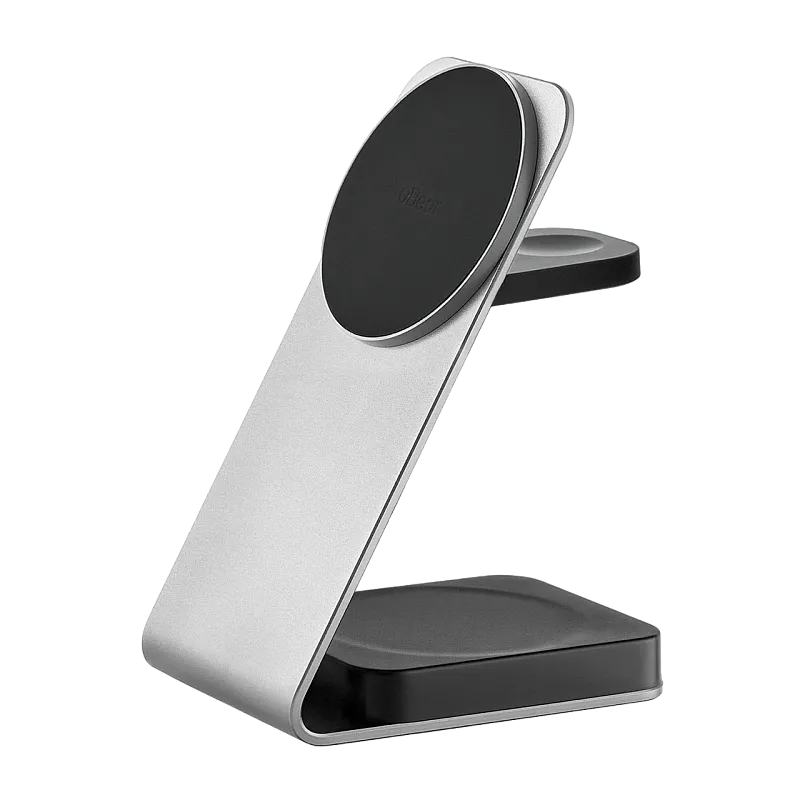 Беспроводное зарядное устройство 3в1 uBear Level Pro Apple Watch, серебро