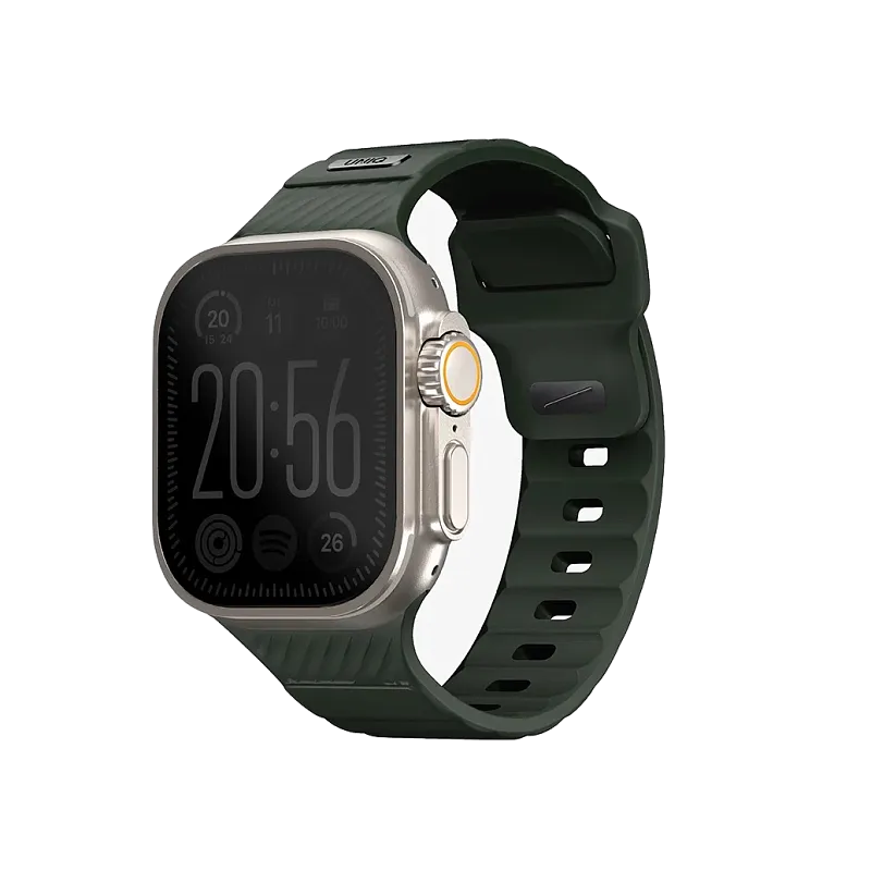 Ремешок Uniq Stride Rubber для Apple Watch 42/49 мм, силикон, зеленый