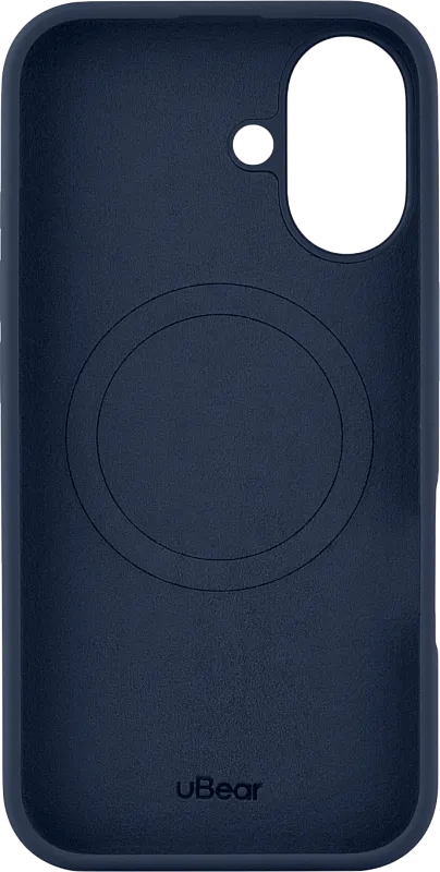 Чехол защитный uBear Touch Mag Case для iPhone 16, MagSafe совместимый, силикон, софт-тач, темно-синий
