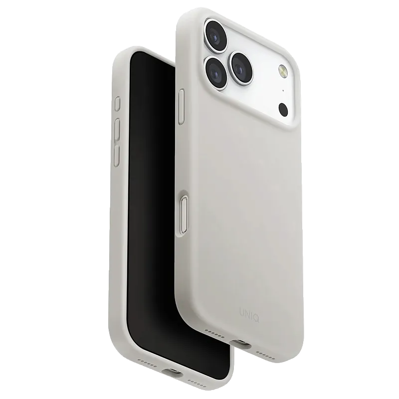 Чехол Uniq для iPhone 17 Pro Max LINO Mist Grey (MagSafe), «серая глина»