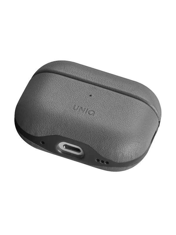 Чехол Uniq для Airpods Pro 2 Lyden DS Leatherette with handstrap Rhino Grey/Black