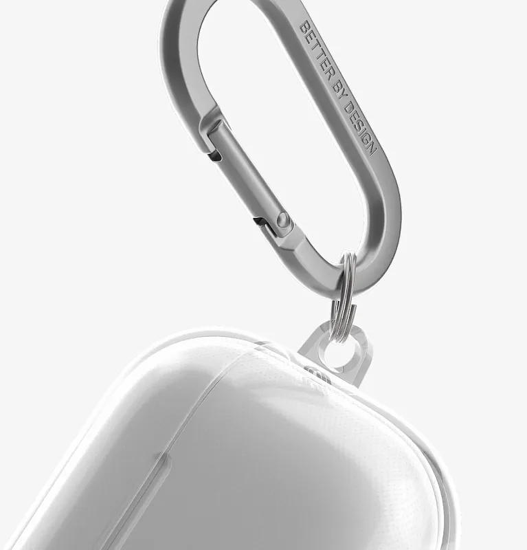 Чехол Uniq для Airpods Pro 2 Glase TPU case with carabin Clear