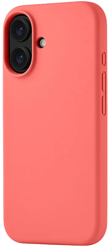 Чехол защитный uBear Touch Mag Case для iPhone 16, MagSafe совместимый, силикон, софт-тач, коралловый