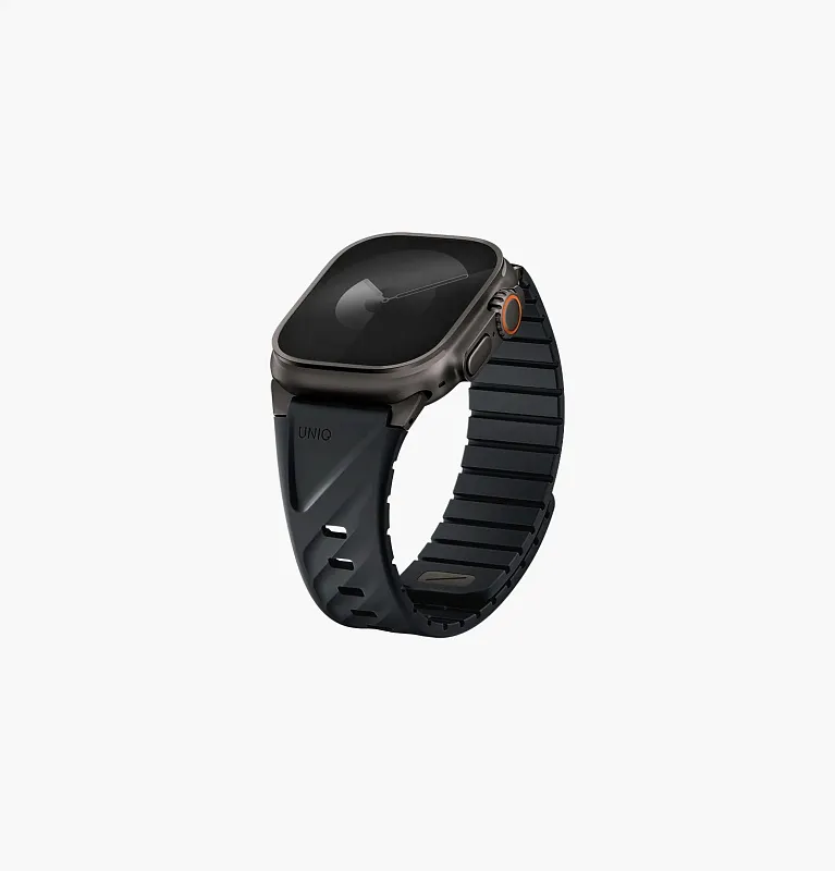 Ремешок Uniq для Apple Watch 49-40 mm FLUO Silicone Rubber Black, чёрный