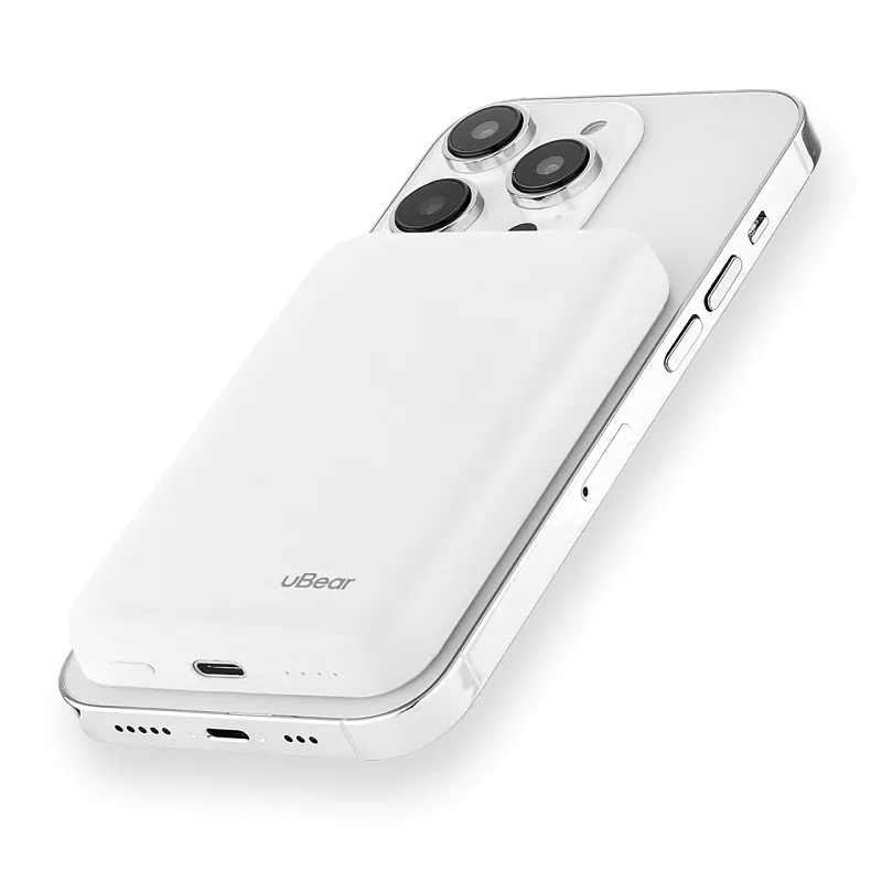Внешний аккумулятор uBear Flow MagSafe, PD, 5 000 мАч, белый