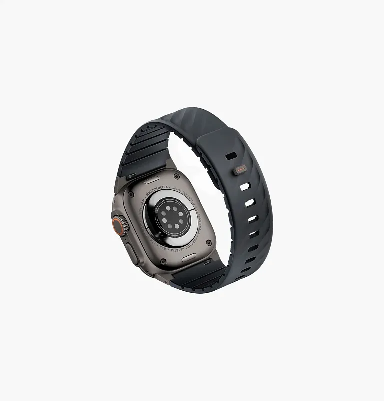 Ремешок Uniq для Apple Watch 49-40 mm FLUO Silicone Rubber Black, чёрный
