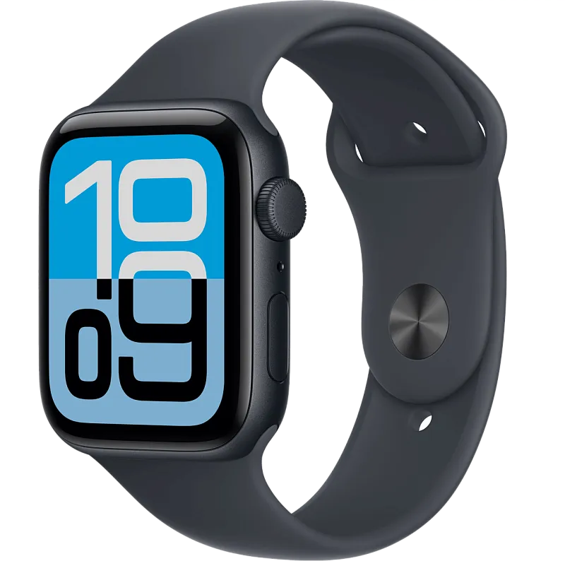 Apple Watch SE 3, 40 мм, корпус из алюминия цвета «тёмная ночь», спортивный ремешок цвета «тёмная ночь»