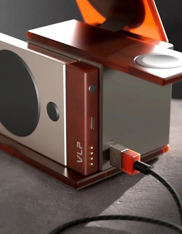 Беспроводное зарядное устройство VLP NEO Qi2.2, Apple Watch, янтарно-серый