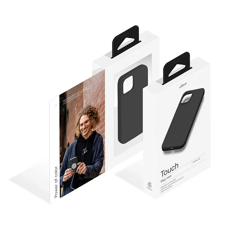 Чехол защитный uBear Touch Mag Case для  iPhone 15, MagSafe совместимый, силикон, софт-тач
