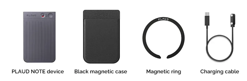 Умный диктофон с функцией голосового распознавания Plaud Note, черный