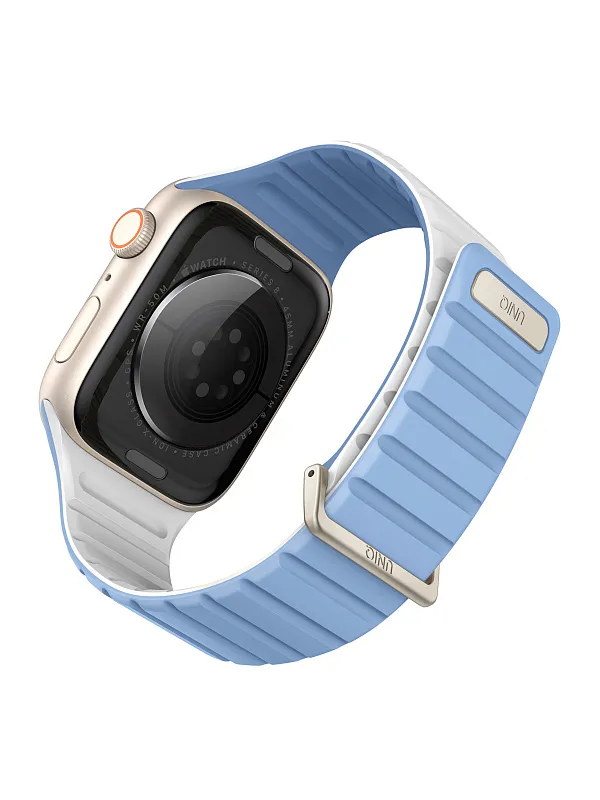 Ремешок Uniq для Apple Watch 41/40/38 mm Revix EVO reversible Magnetic Powder Blue/White