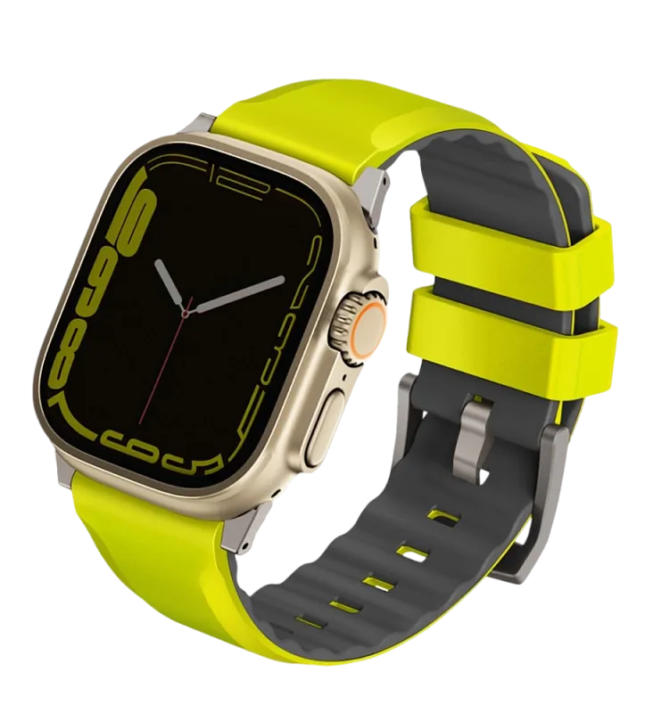 Ремешок Uniq для Apple Watch 49/45/44/42 mm Linus Airosoft silicone strap Lime Green