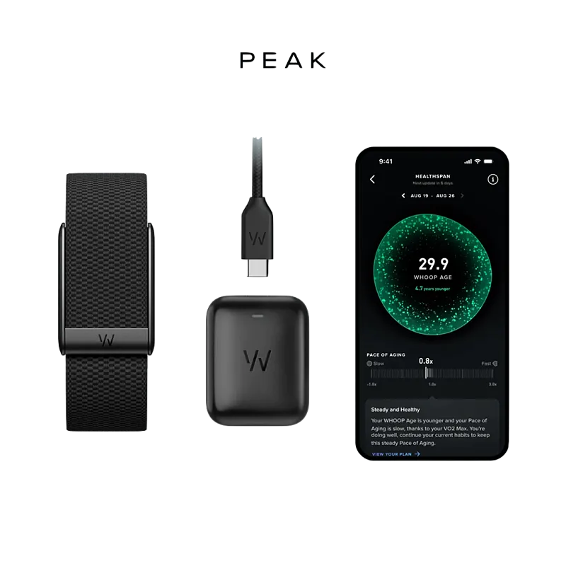 Фитнес-трекер WHOOP 5.0 PEAK + 12 месяцев, черный