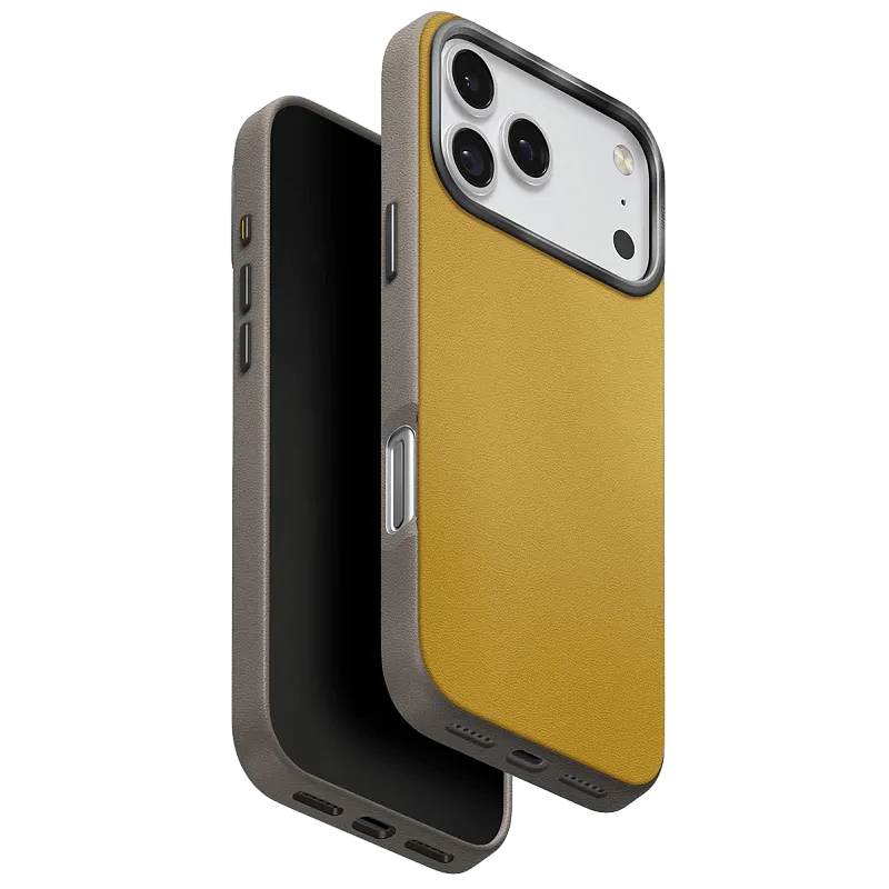 Чехол Uniq для iPhone 17 Pro Lyden DS Canary Yellow/Flint Grey (MagSafe), «жёлтый/кремнево-серый»