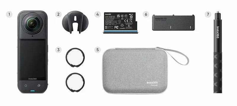 Экшн-камера Insta360 X5 Essentials Bundle, черный