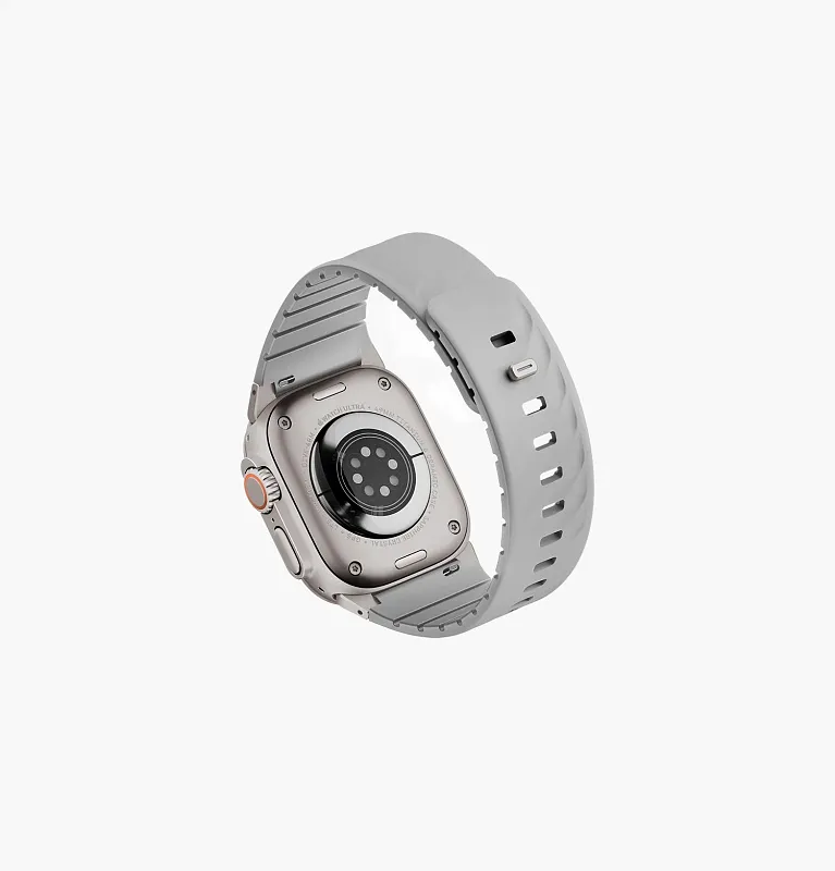 Ремешок Uniq для Apple Watch 49-40 mm FLUO Silicone Rubber Mist Grey, "туманный серый"