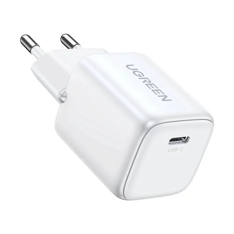 Сетевое зарядное устройство UGREEN Nexode 20 Вт USB‑C GaN, белый