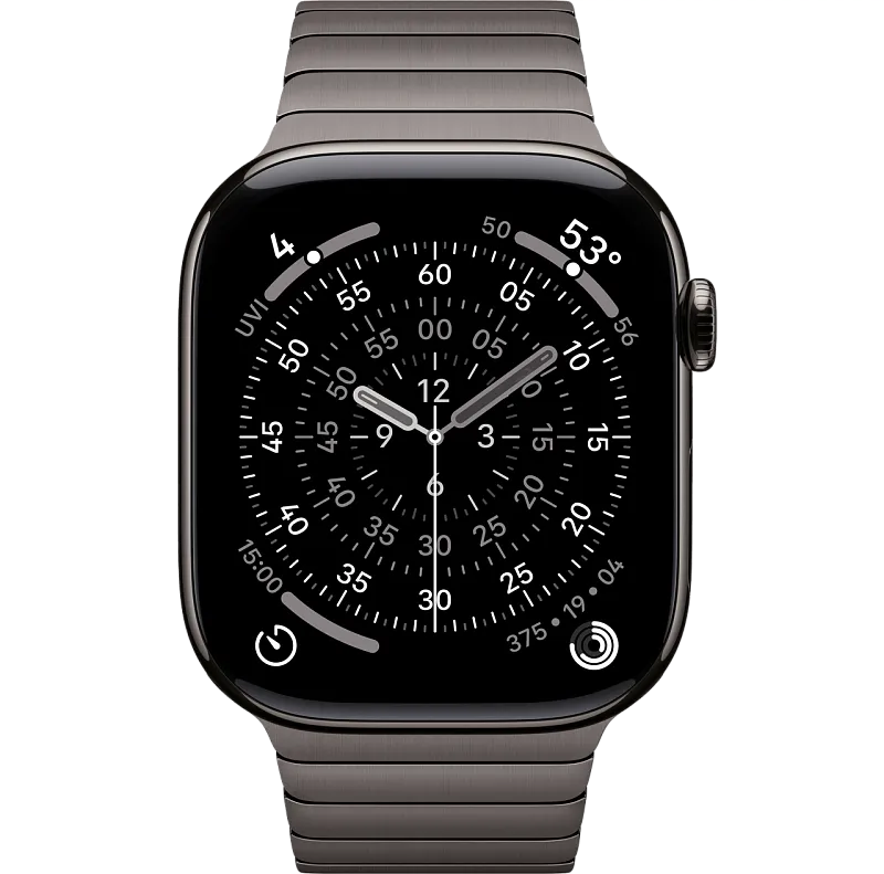 Apple Watch Series 11, 42 мм, корпус из титана цвета «тёмно-серый титан», Link браслет
