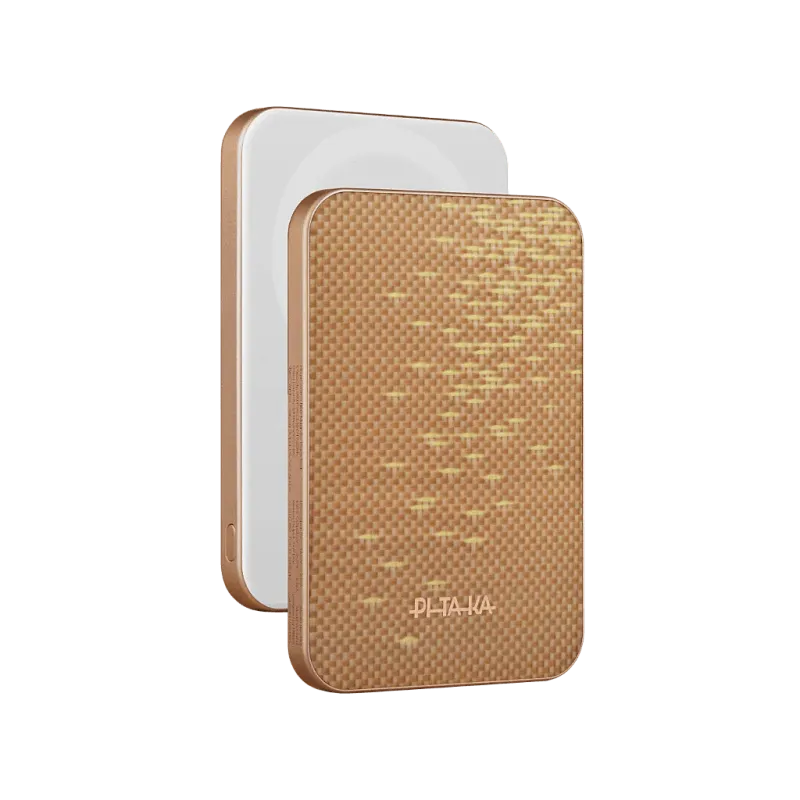 Внешний аккумулятор PITAKA Power Bank Qi2 5000mAh, золотое сияние (Golden Glint)